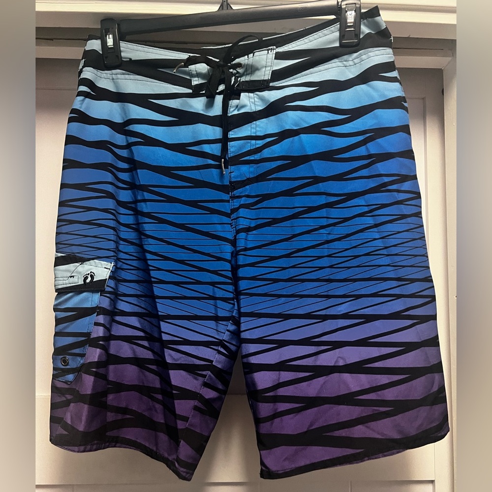Mens 34 Hang Ten Drawstring Swim Trunks Shorts